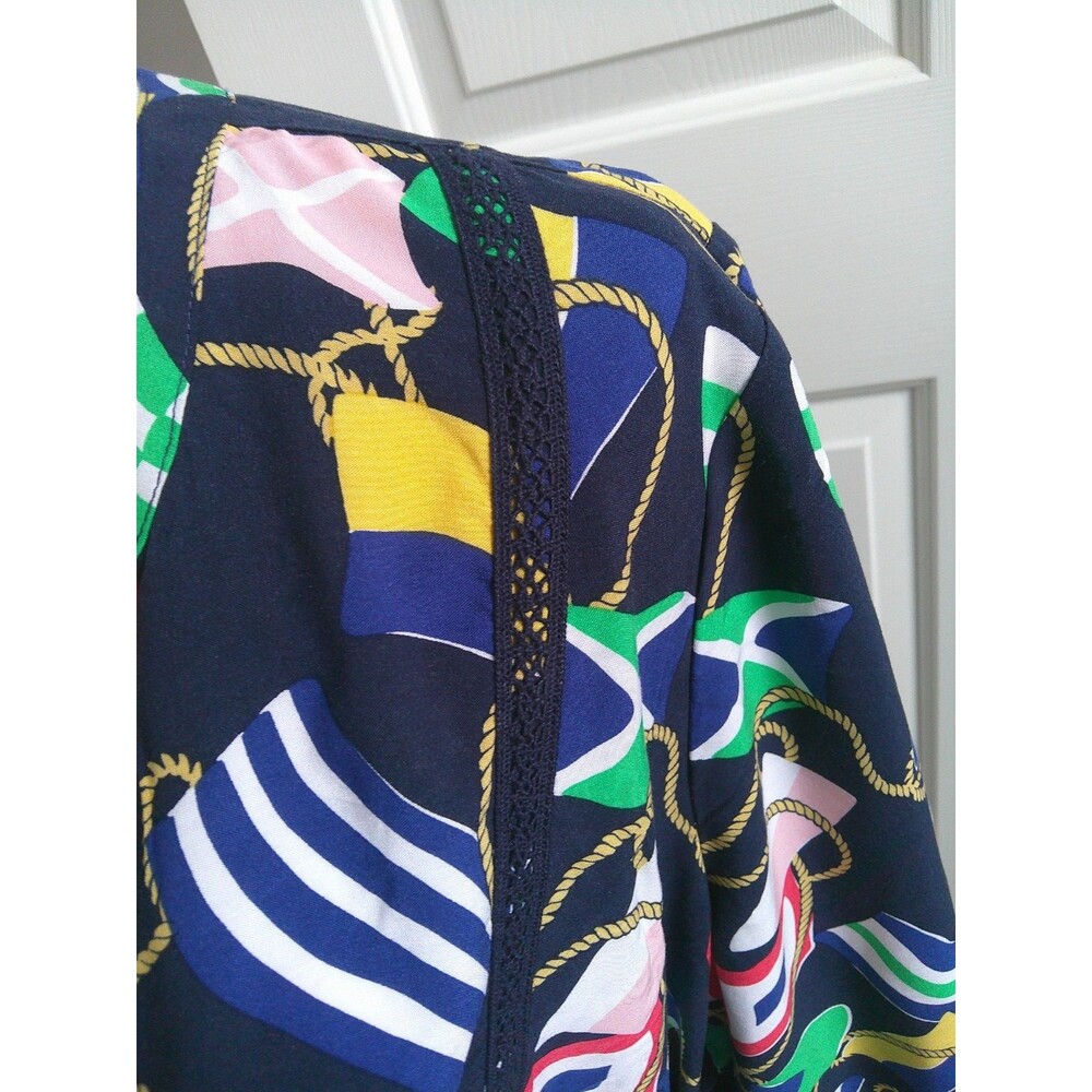 Adorable Crown And Ivy Navy Nautical flag Maxi V neck, belted Dress Size XL - Picture 4 of 5